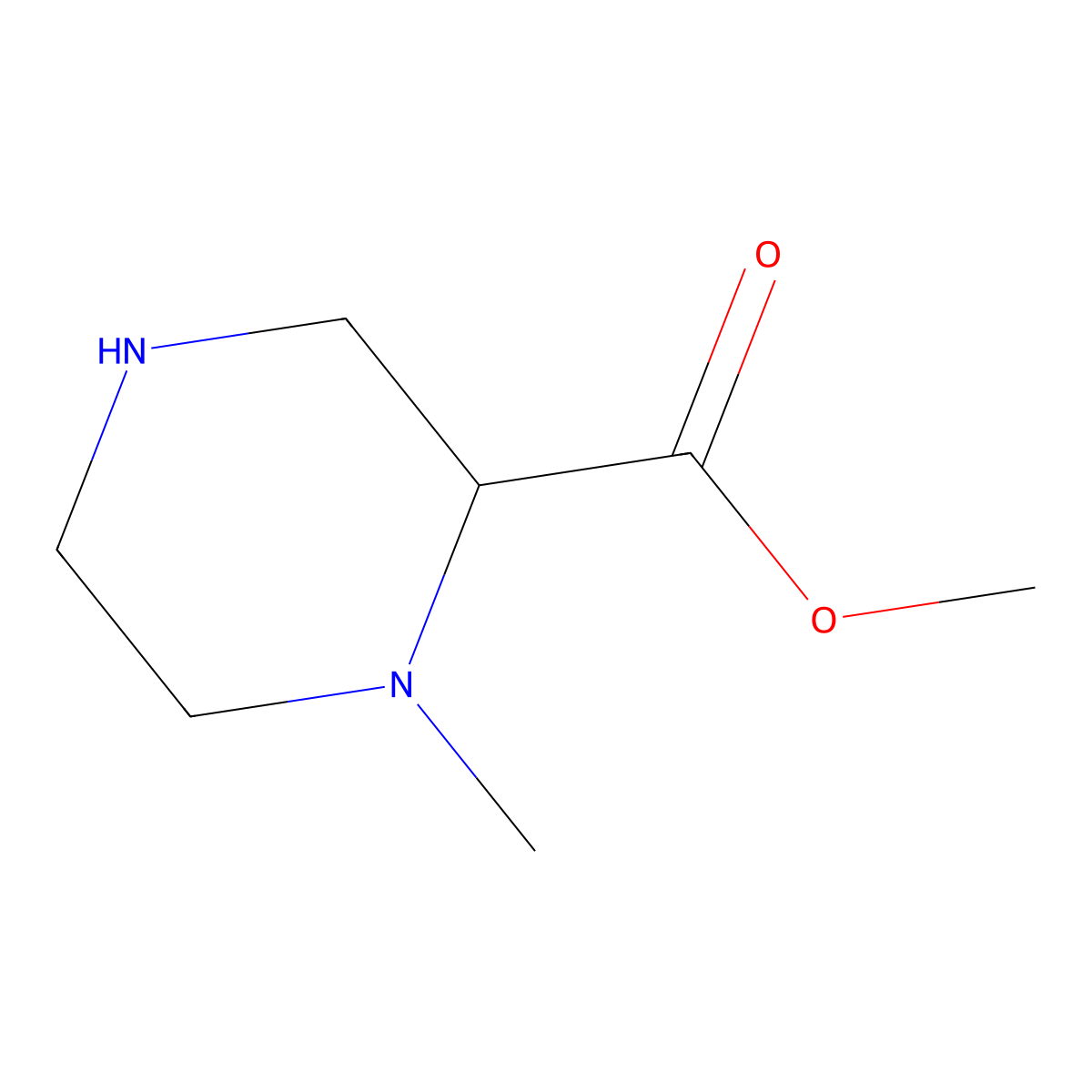 Methyl 1-methylpiperazine-2-carboxylate molecular structure, CAS 405513-08-8