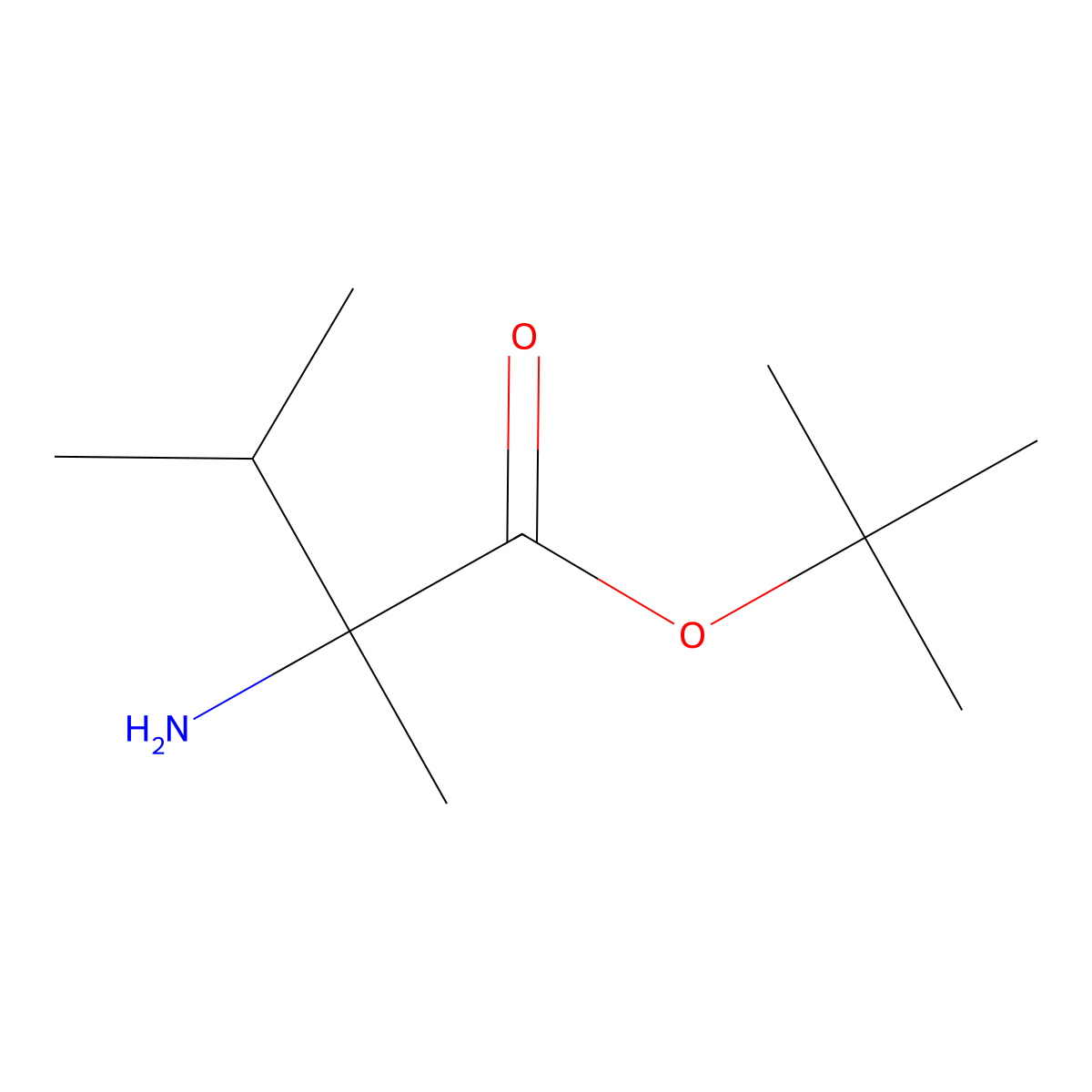 Tert-butyl 2-amino-2,3-dimethylbutanoate molecular structure, CAS 405513-09-9