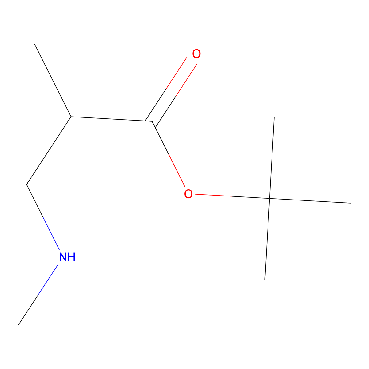 Tert-butyl 2-methyl-3-(methylamino)propanoate molecular structure, CAS 405513-15-7