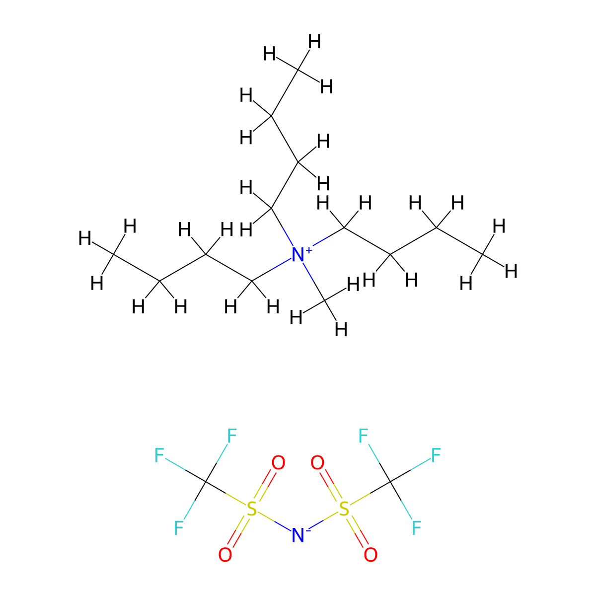Tributylmethylammonium bis(trifluoromethylsulfonyl)imide molecular structure, CAS 405514-94-5