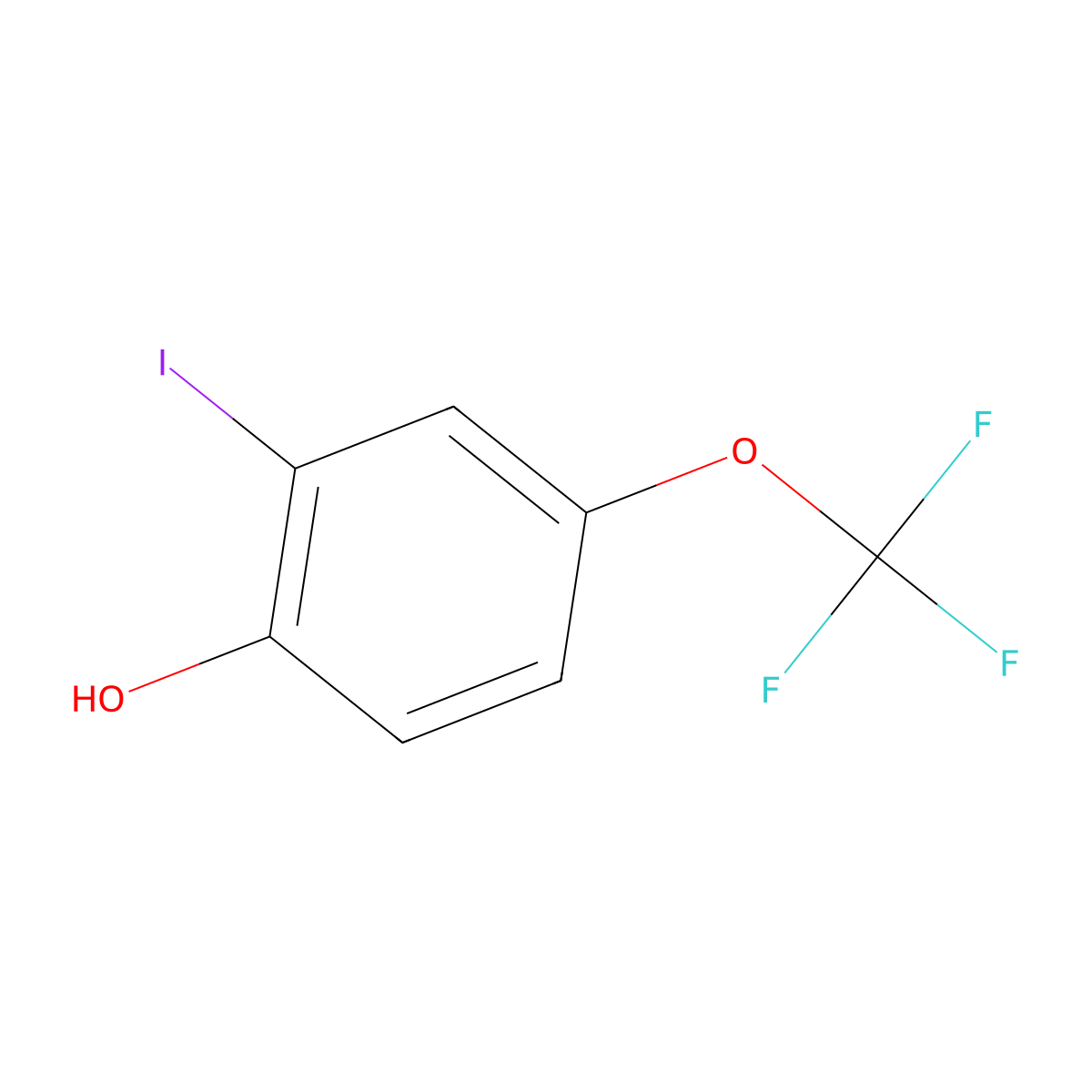 2-Iodo-4-(trifluoromethoxy)phenol molecular structure, CAS 405517-54-6