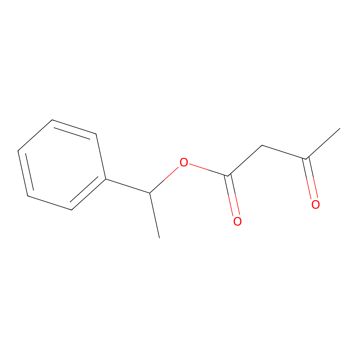 Butanoic acid, 3-oxo-, 1-phenylethyl ester molecular structure, CAS 40552-84-9