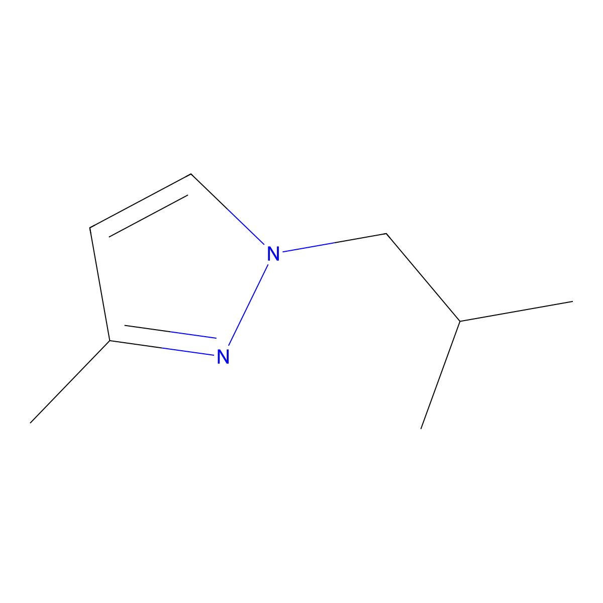 1-Isobutyl-3-methyl-1H-pyrazole molecular structure, CAS 405548-40-5