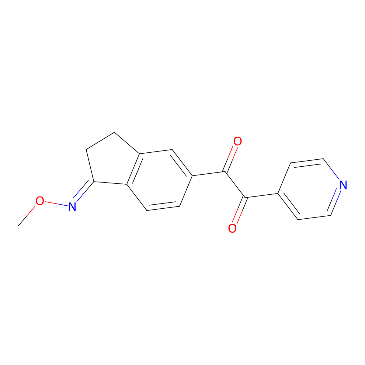 1-(1-Methoxyimino-indan-5-yl)2-pyridin-4-yl-ethane-1,2-dione molecular structure, CAS 405554-66-7