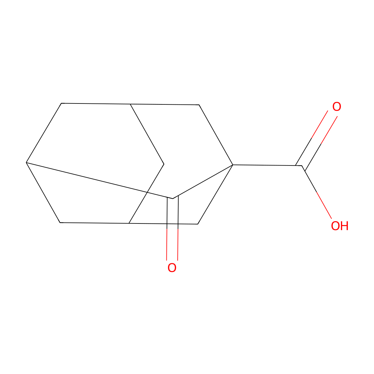 2-Oxoadamantane-1-carboxylic acid molecular structure, CAS 40556-86-3