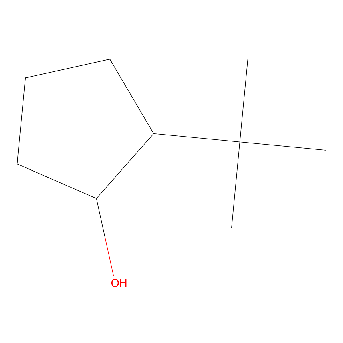 rac-(1R,2S)-2-tert-butylcyclopentan-1-ol molecular structure, CAS 40557-26-4
