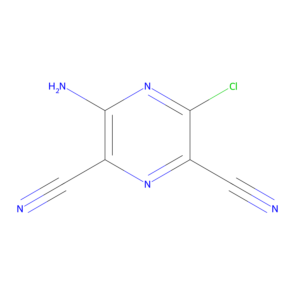 2,6-Pyrazinedicarbonitrile, 3-amino-5-chloro- molecular structure, CAS 40559-88-4