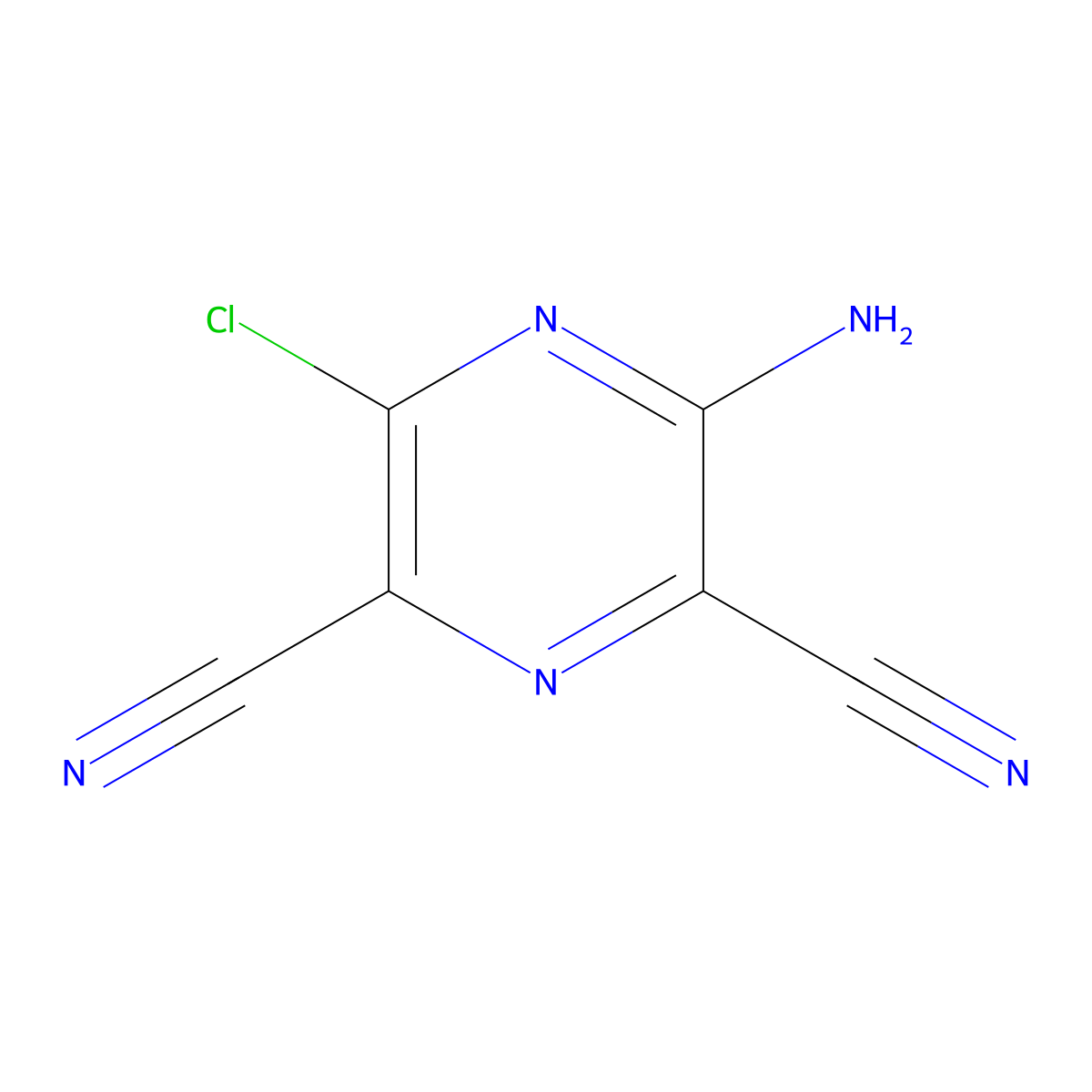2,6-Pyrazinedicarbonitrile, 3-amino-5-chloro- molecular structure, CAS 40559-88-4