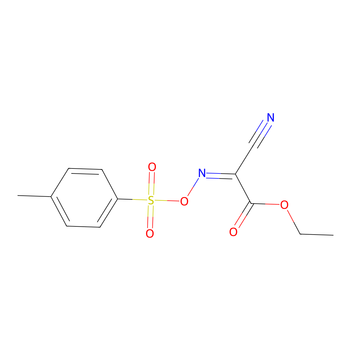 Ethyl 2-(p-toluenesulfonyloxyimino)-2-cyanoacetate molecular structure, CAS 40559-90-8