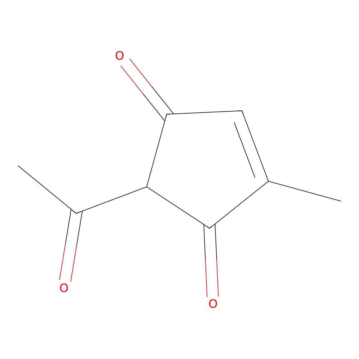 2-Acetyl-4-methylcyclopent-4-ene-1,3-dione molecular structure, CAS 4056-72-8