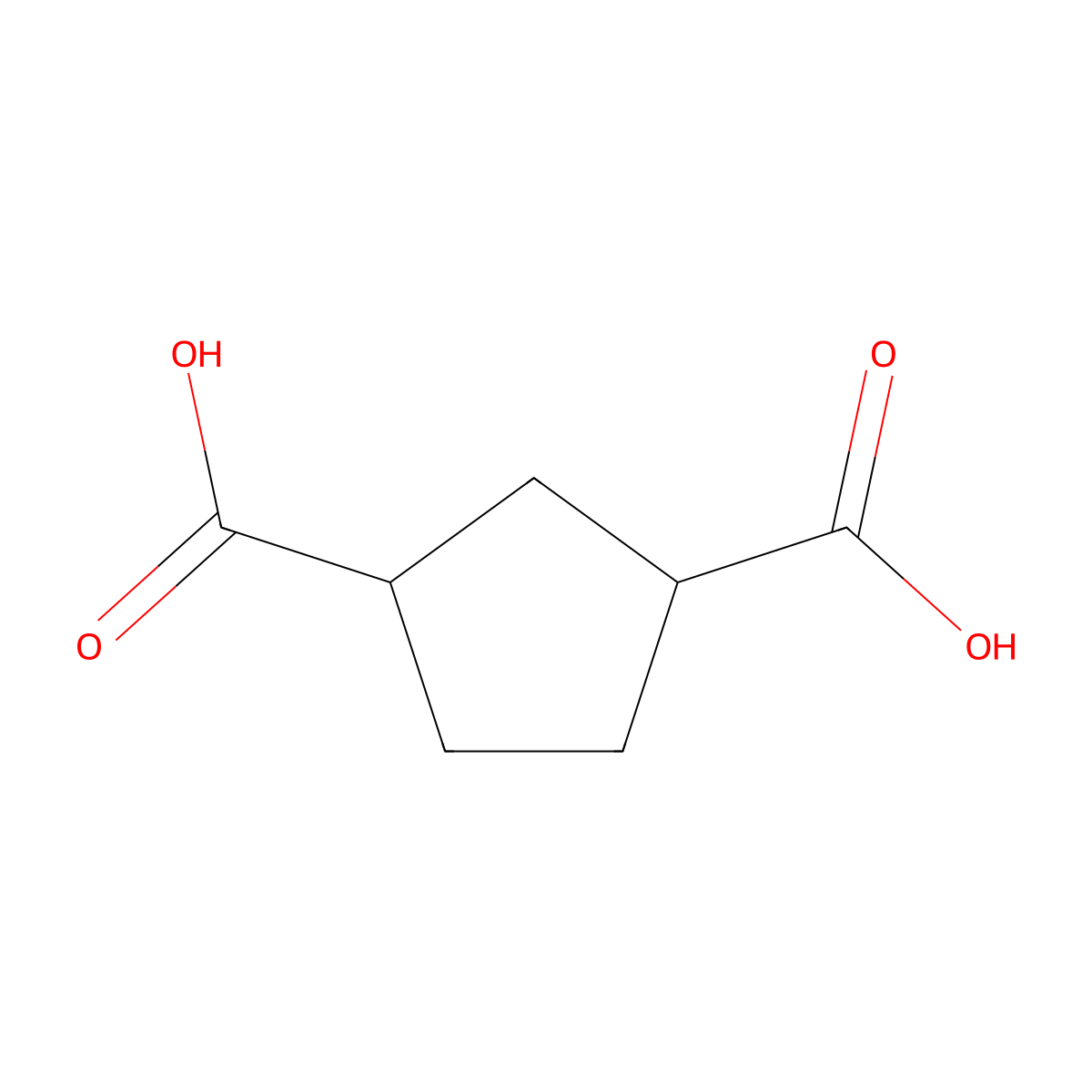 1,3-Cyclopentanedicarboxylic acid molecular structure, CAS 4056-78-4