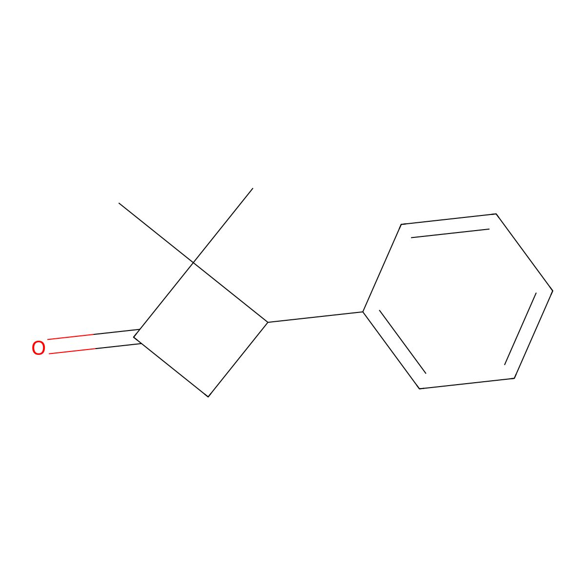 2,2-Dimethyl-3-phenylcyclobutan-1-one molecular structure, CAS 4056-87-5