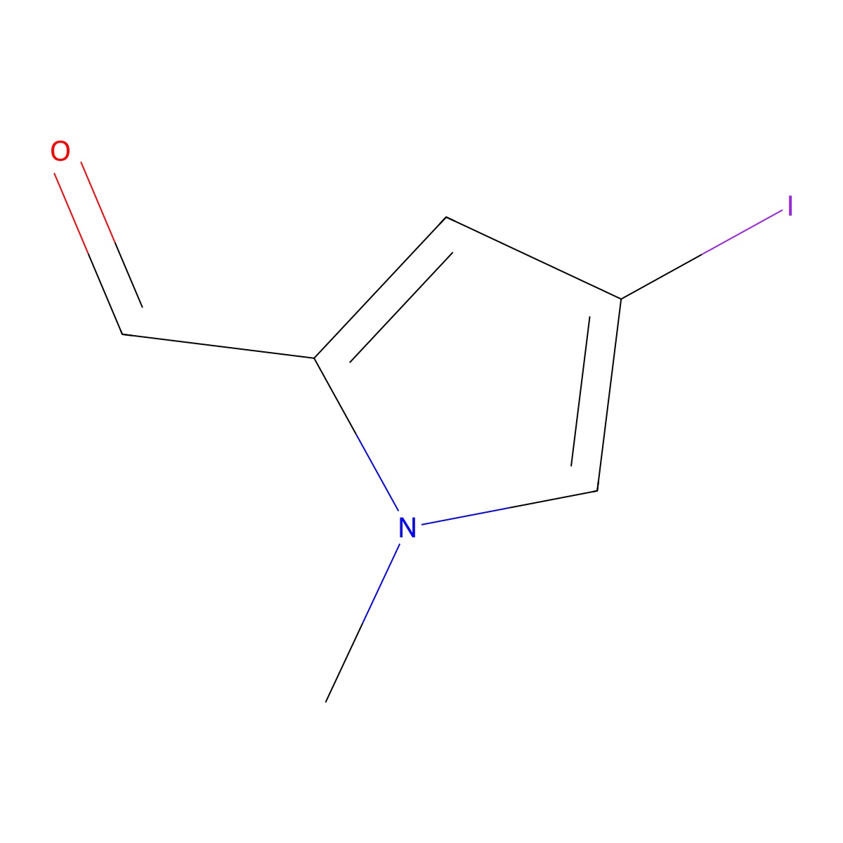 4-iodo-1-methyl-1H-pyrrole-2-carbaldehyde molecular structure, CAS 40566-08-3