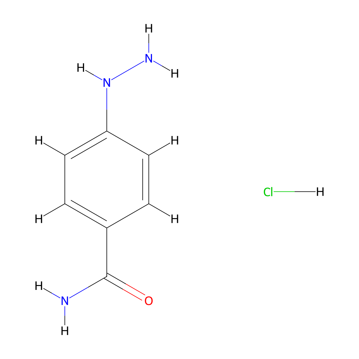 4-Hydrazinylbenzamide hydrochloride molecular structure, CAS 40566-97-0