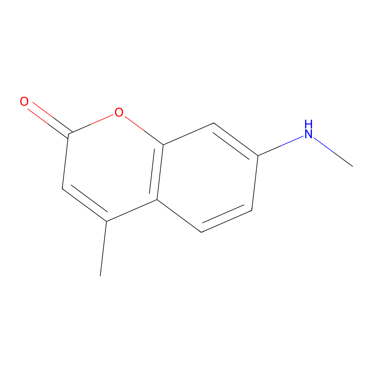 4-Methyl-7-(methylamino)-2H-1-benzopyran-2-one molecular structure, CAS 40568-08-9