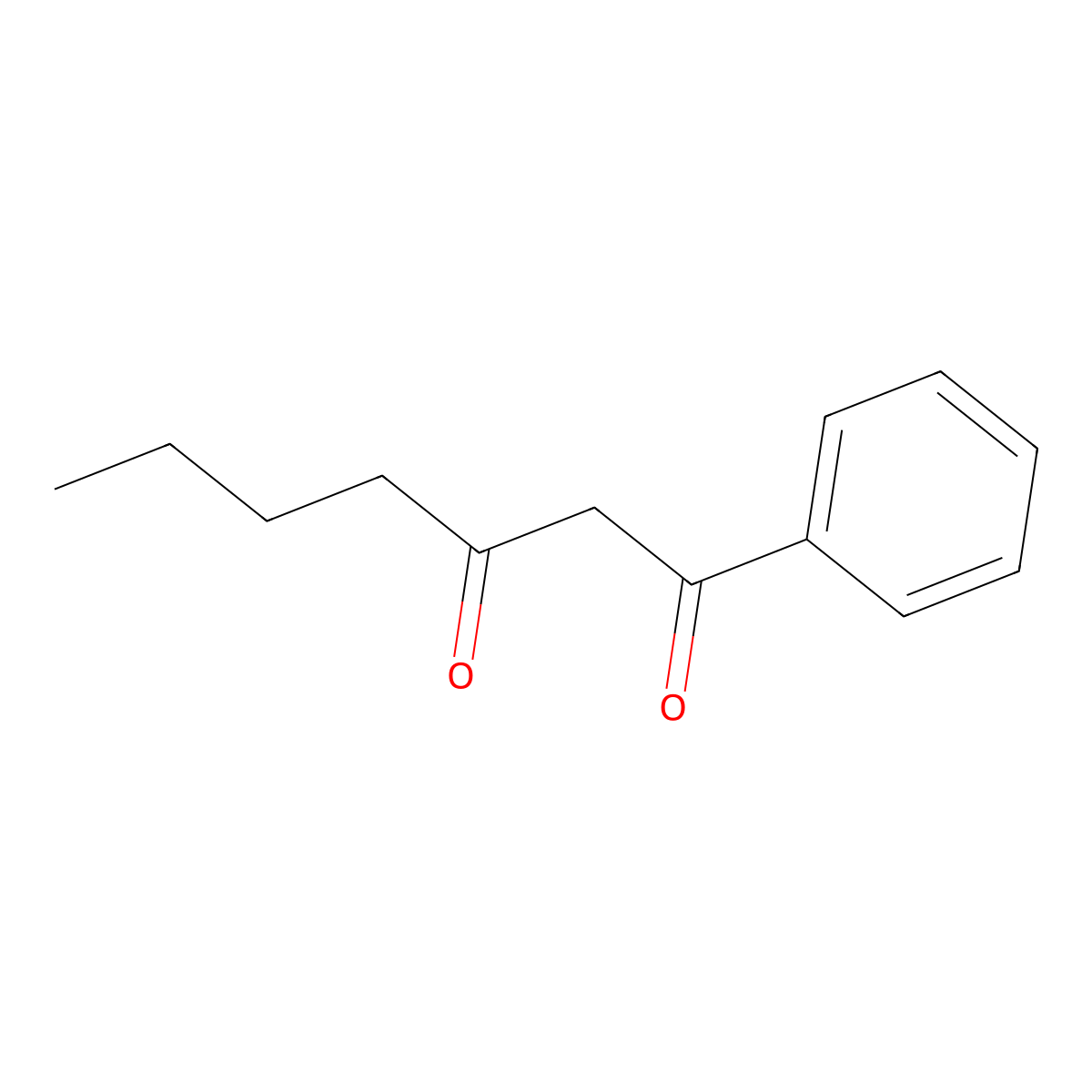 1-(Phenyl)-1,3-heptanedione molecular structure, CAS 40568-55-6
