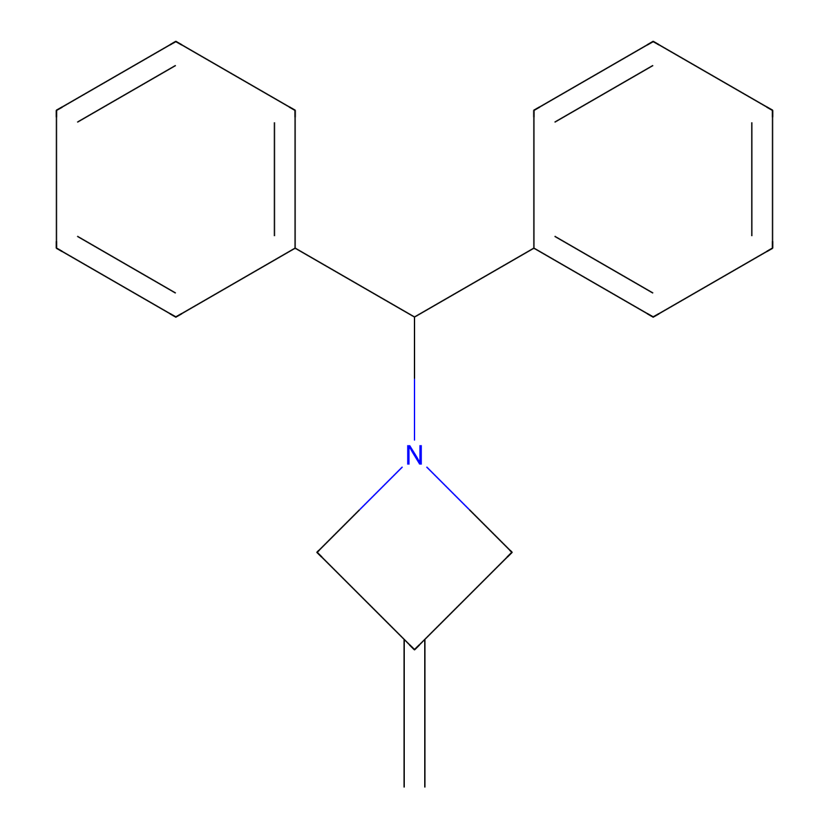 1-Benzhydryl-3-methyleneazetidine molecular structure, CAS 40569-55-9