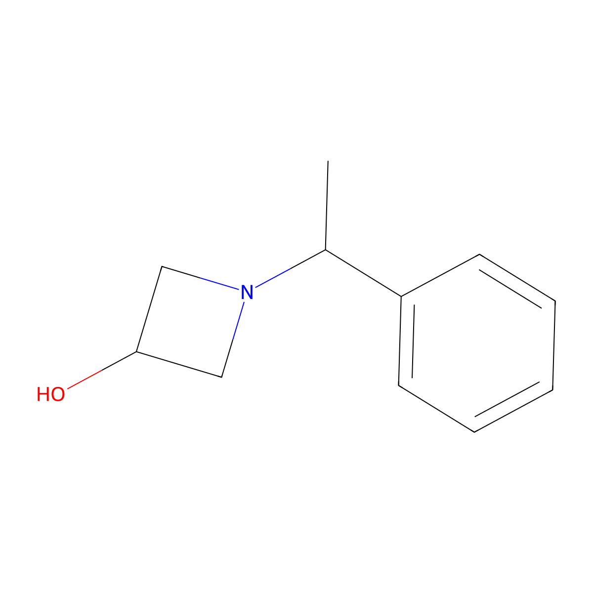 1-(1-Phenylethyl)azetidin-3-ol molecular structure, CAS 40569-60-6