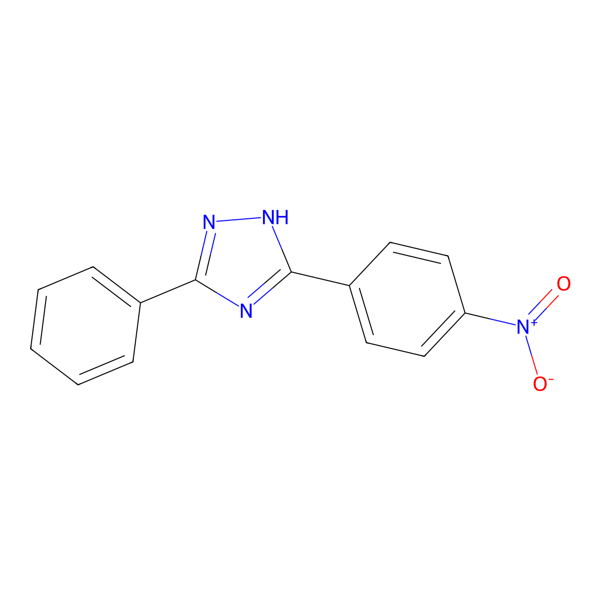 5-(4-nitrophenyl)-3-phenyl-1H-1,2,4-triazole molecular structure, CAS 4057-66-3