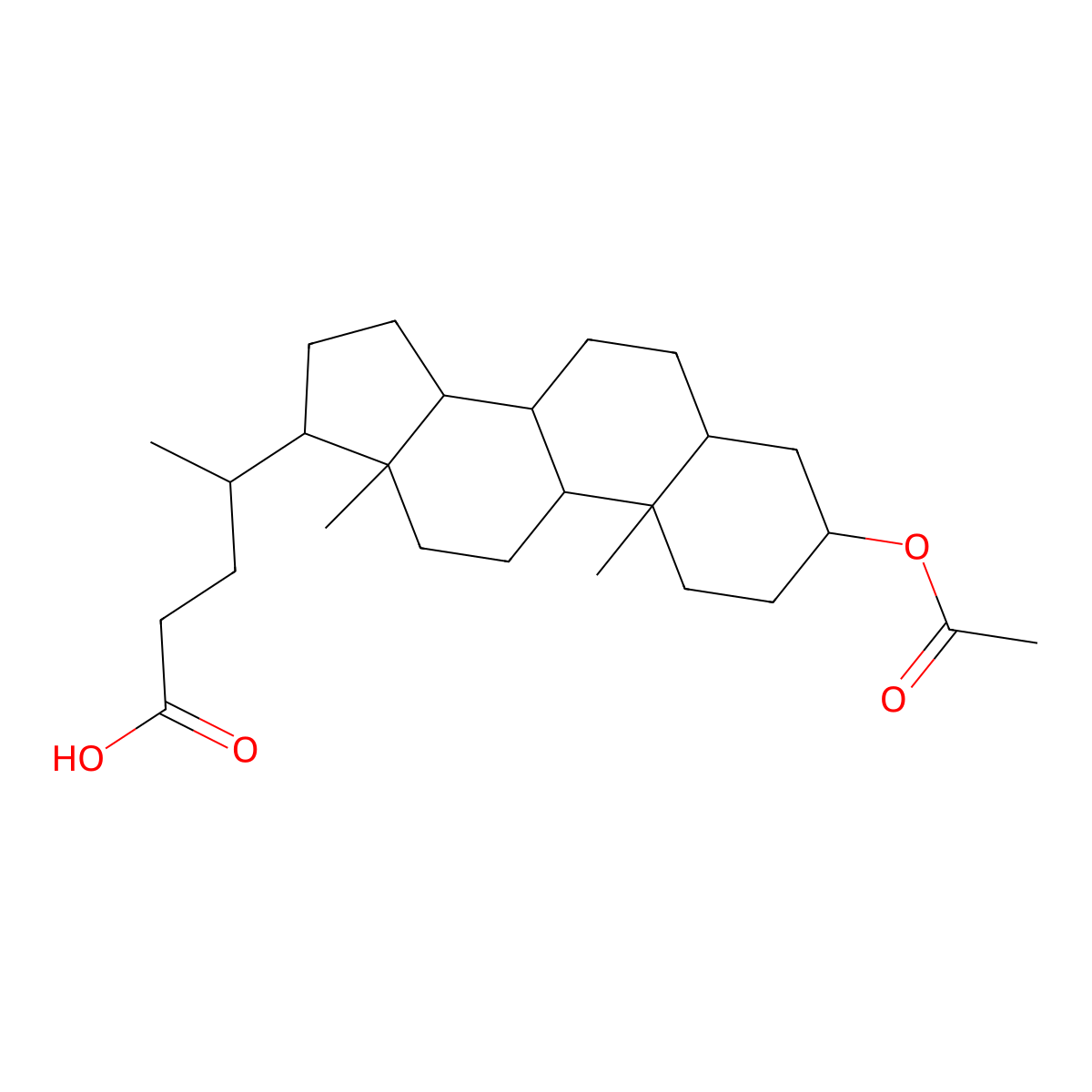(3beta,5beta,9beta)-3-(Acetyloxy)cholan-24-Oic Acid molecular structure, CAS 4057-84-5