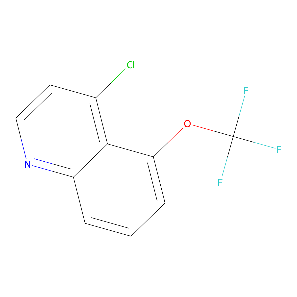 4-Chloro-5-(trifluoromethoxy)quinoline molecular structure, CAS 40575-20-0