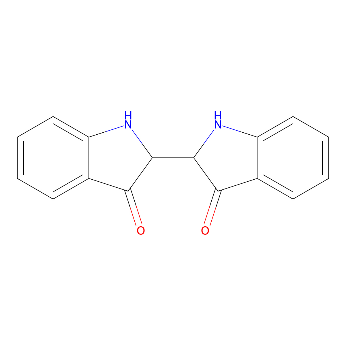 1,1',2,2'-Tetrahydro(2,2'-bi-3H-indole)-3,3'-dione molecular structure, CAS 4058-46-2