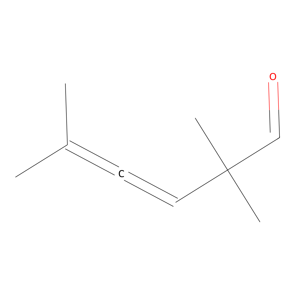3,4-Hexadienal, 2,2,5-trimethyl- molecular structure, CAS 4058-56-4