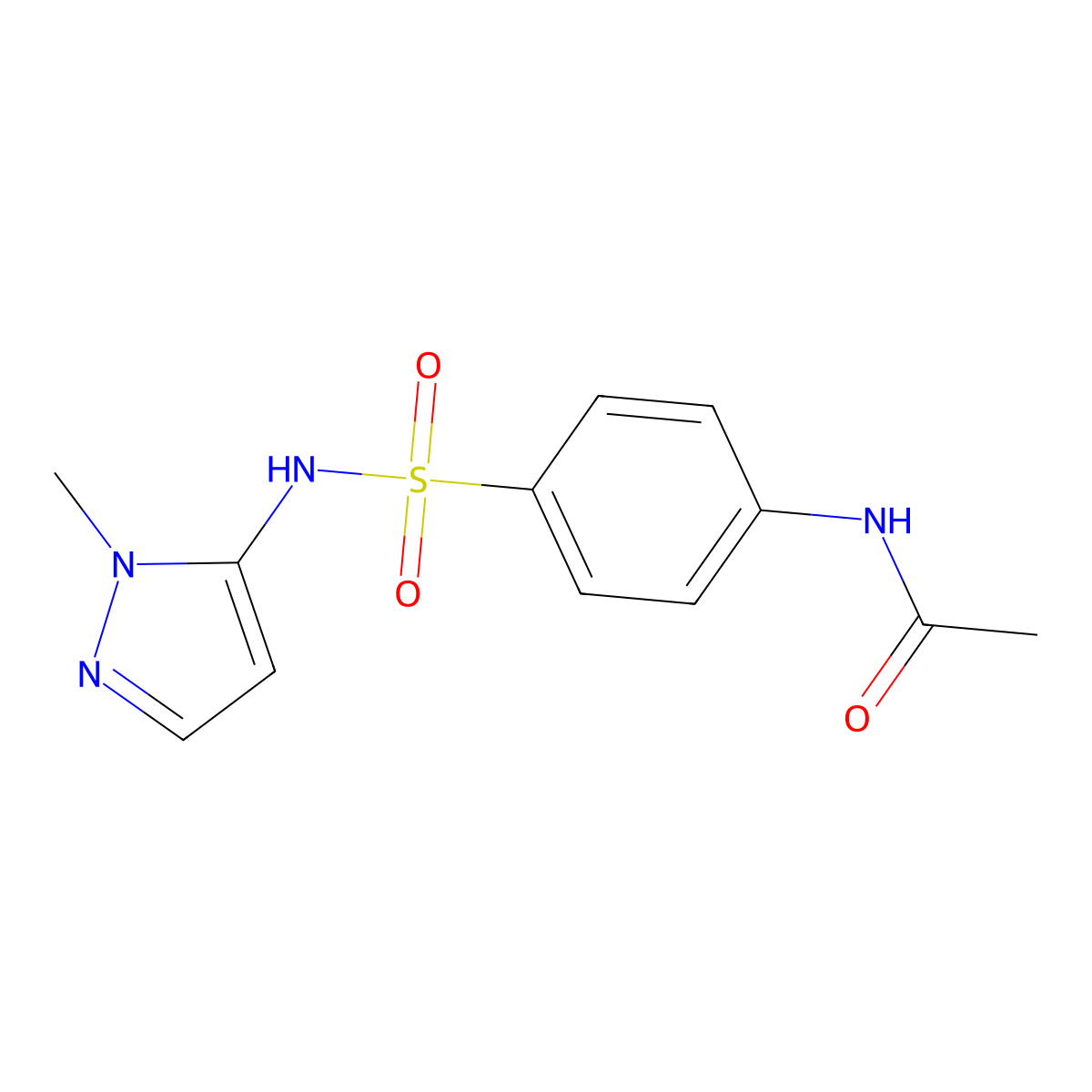 N-[4-[[(1-Methyl-1H-pyrazol-5-yl)amino]sulfonyl]phenyl]acetamide molecular structure, CAS 4058-96-2