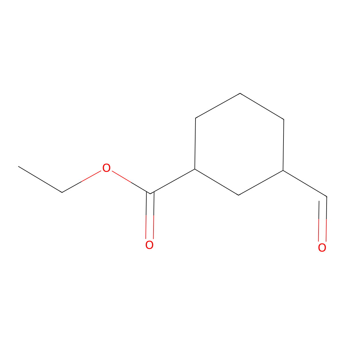Ethyl 3-formylcyclohexane-1-carboxylate molecular structure, CAS 40582-99-8
