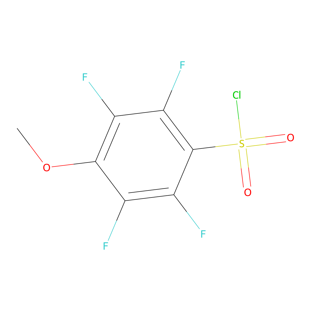 2,3,5,6-Tetrafluoro-4-methoxybenzenesulfonyl chloride molecular structure, CAS 40586-69-4