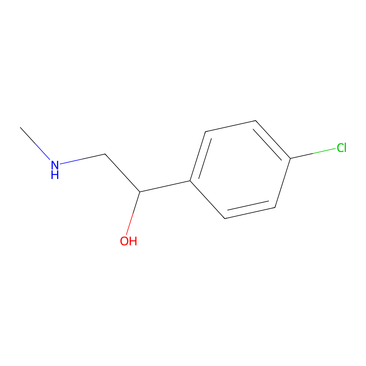 1-(4-Chlorophenyl)-2-(methylamino)ethanol molecular structure, CAS 40587-06-2