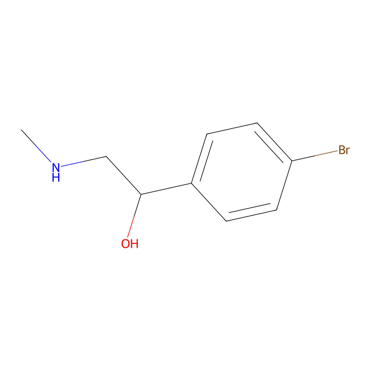 1-(4-Bromophenyl)-2-methylaminoethanol molecular structure, CAS 40587-07-3