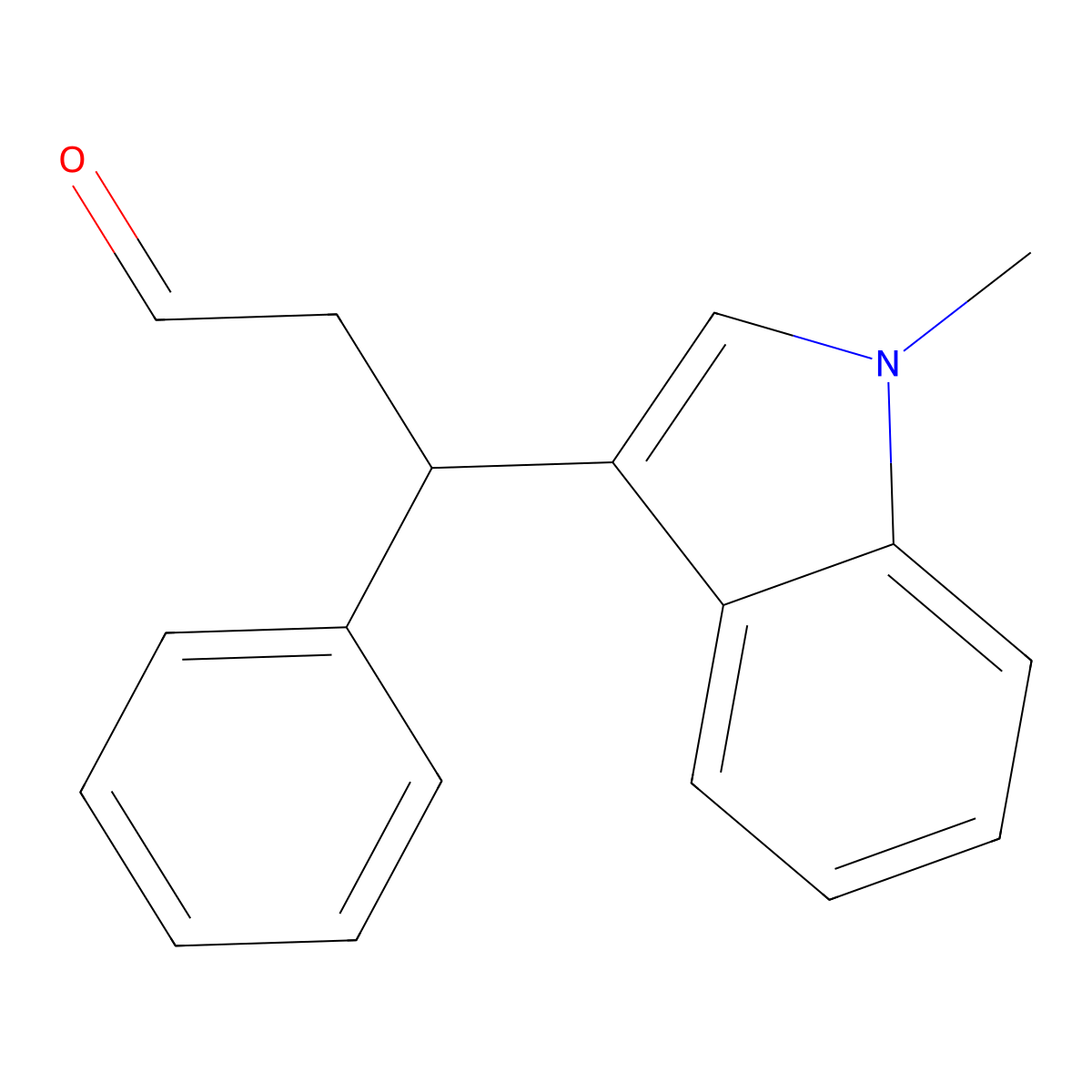 (3S)-(+)-3-(1-Methylindol-3-yl)-3-phenylpropionaldehyde molecular structure, CAS 405873-09-8