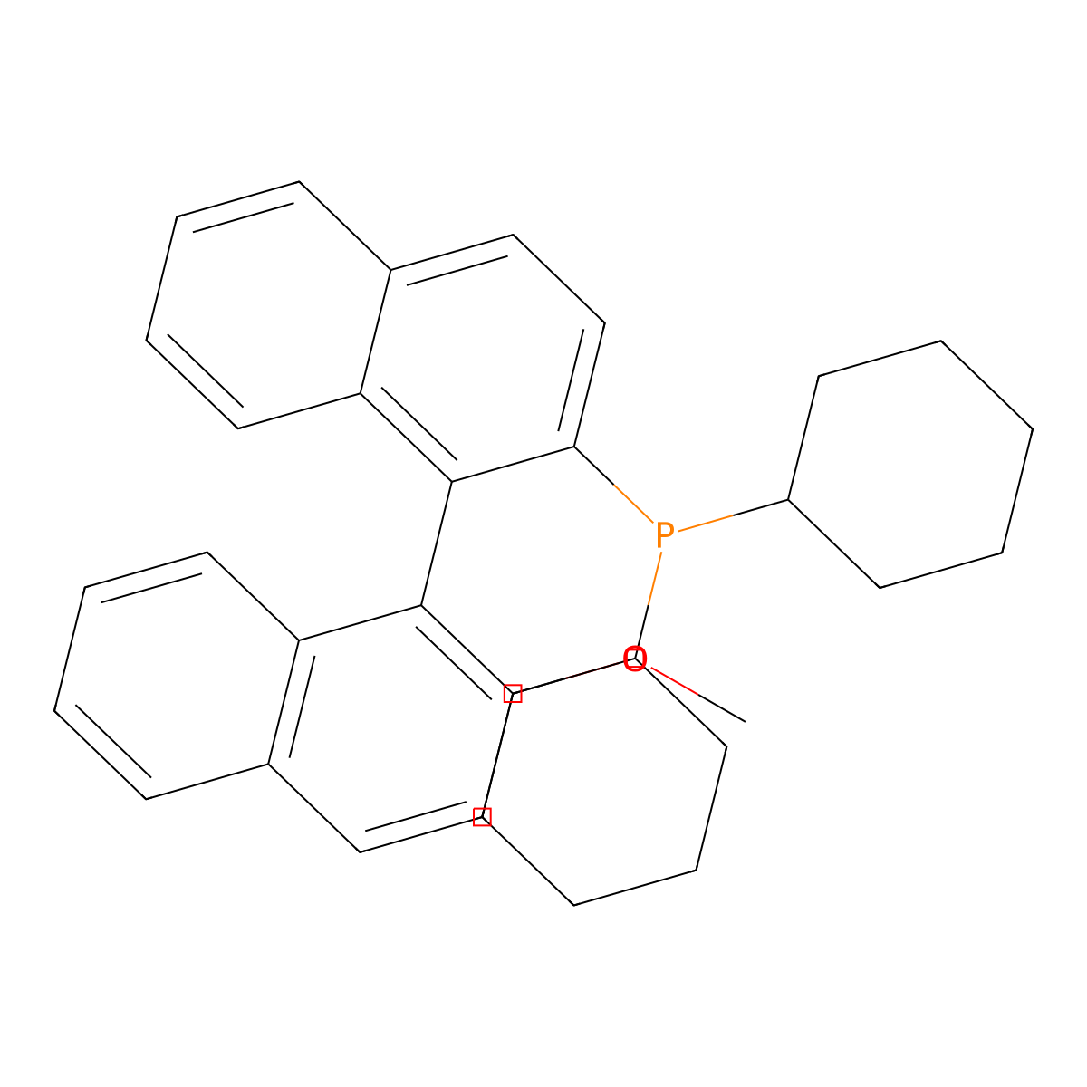 (1R)-Dicyclohexyl(2'-methoxy-[1,1'-binaphthalen]-2-yl)phosphane molecular structure, CAS 405877-65-8