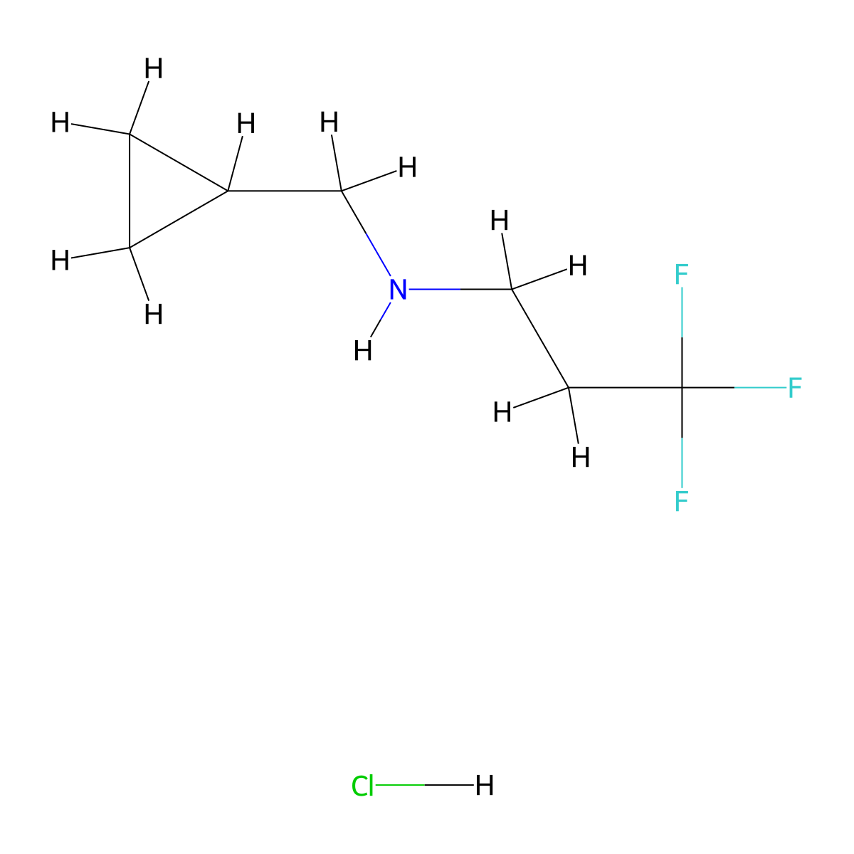 (Cyclopropylmethyl)(3,3,3-trifluoropropyl)amine hydrochloride molecular structure, CAS 405878-90-2