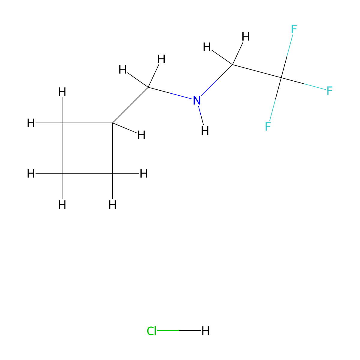 (Cyclobutylmethyl)(2,2,2-trifluoroethyl)amine hydrochloride molecular structure, CAS 405879-00-7