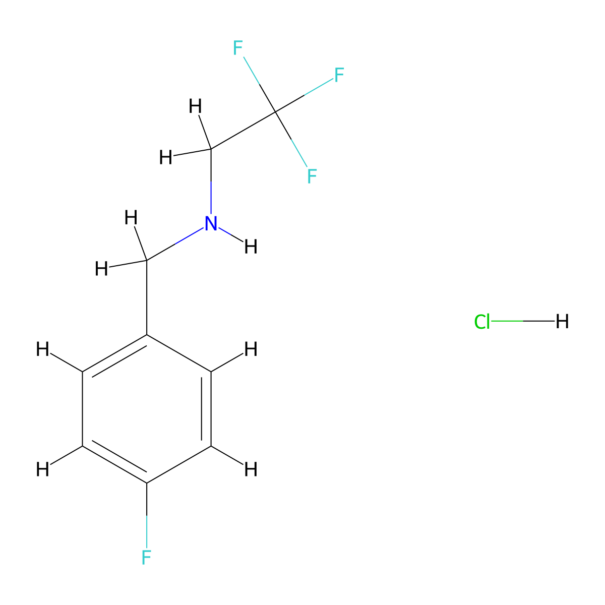 [(4-Fluorophenyl)methyl](2,2,2-trifluoroethyl)amine hydrochloride molecular structure, CAS 405879-03-0
