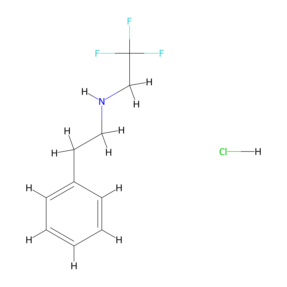 (2-Phenylethyl)(2,2,2-trifluoroethyl)amine hydrochloride molecular structure, CAS 405879-06-3