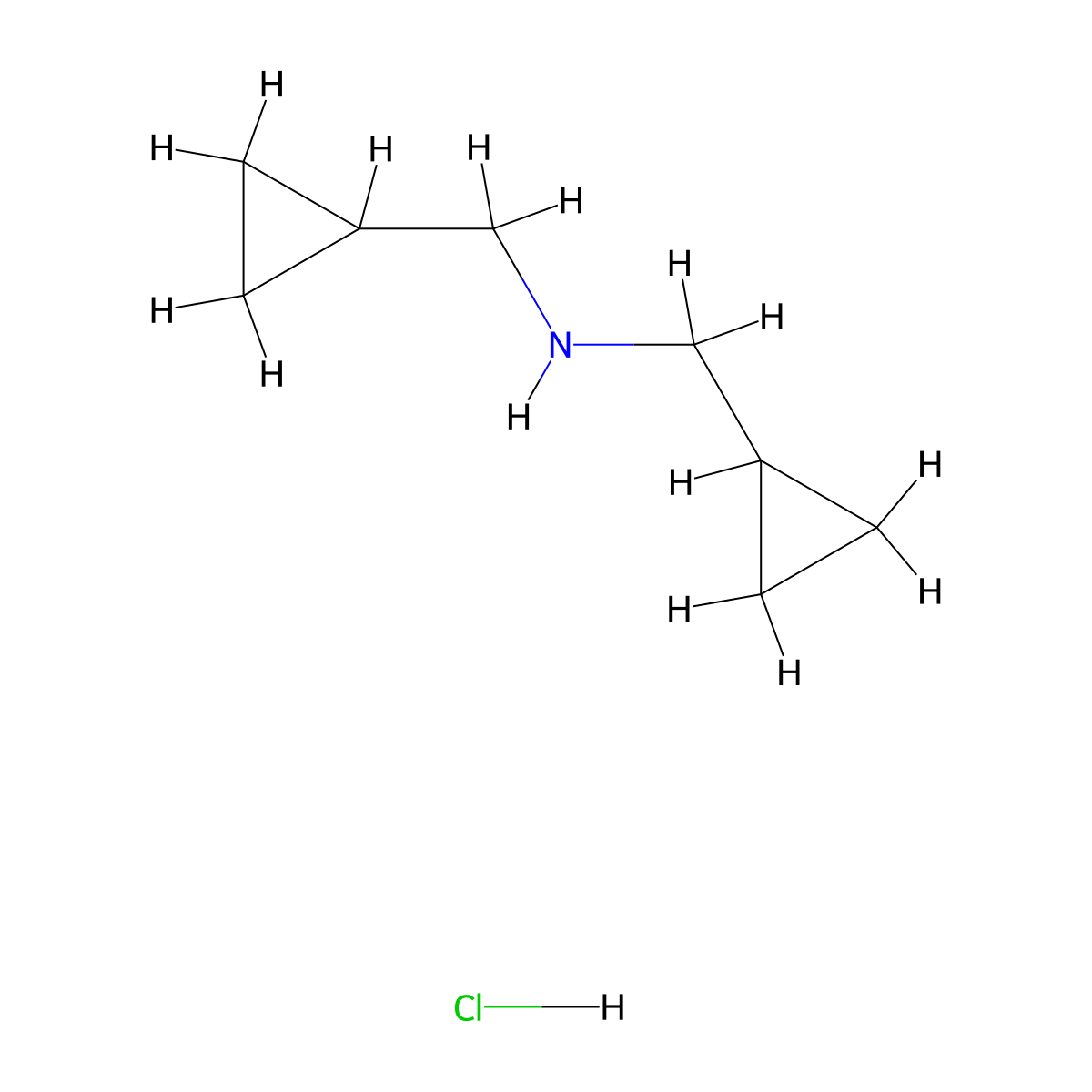Bis(cyclopropylmethyl)amine hydrochloride molecular structure, CAS 405879-09-6