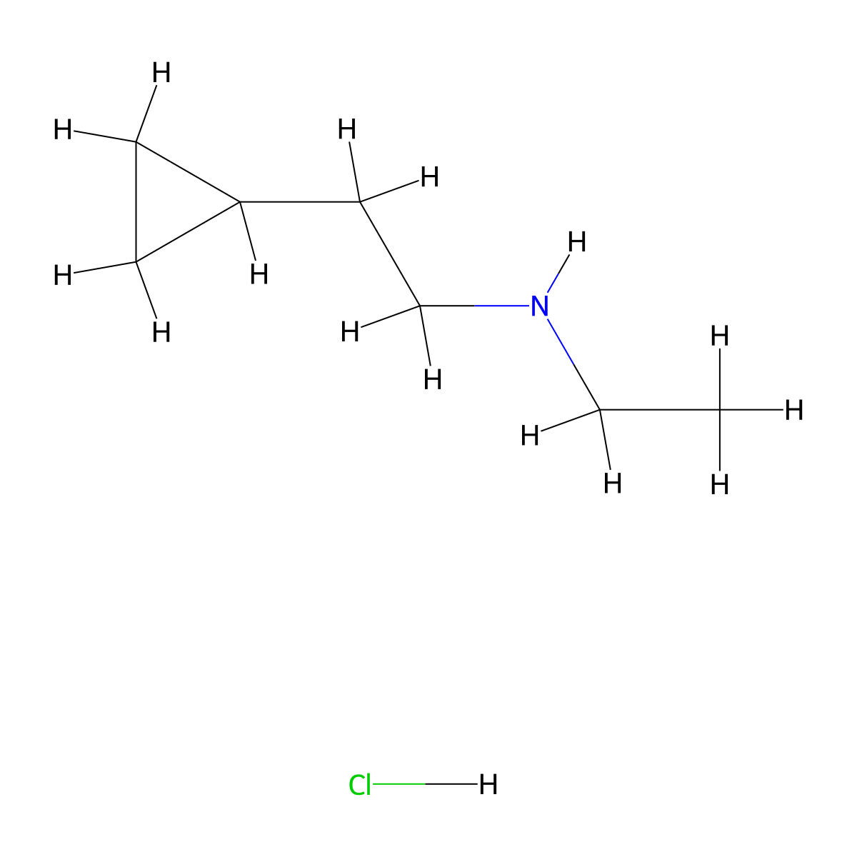 2-Cyclopropyl-N-ethylethanamine Hydrochloride molecular structure, CAS 405879-11-0