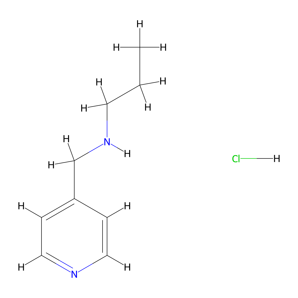 Propyl(pyridin-4-ylmethyl)amine hydrochloride molecular structure, CAS 405879-15-4
