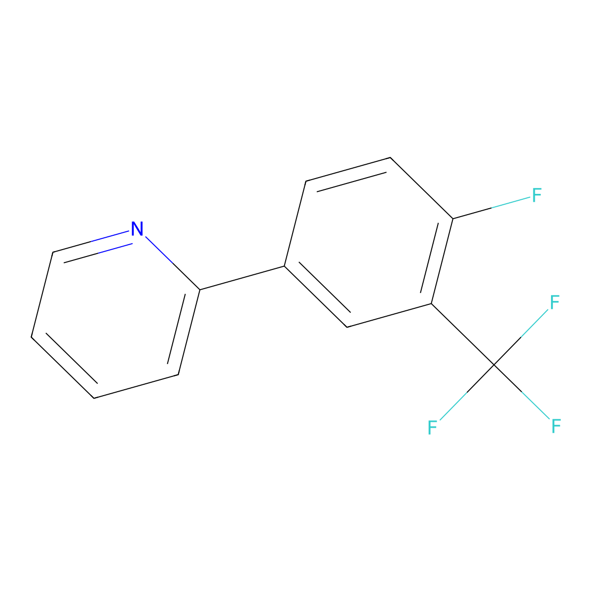 2-(4-Fluoro-3-(trifluoromethyl)phenyl)pyridine molecular structure, CAS 405888-54-2