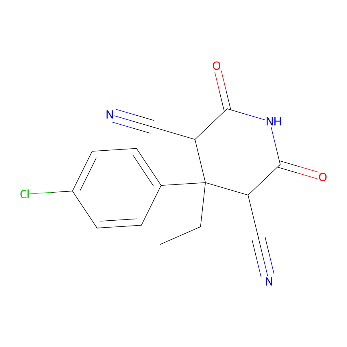 4-(4-Chlorophenyl)-4-ethyl-2,6-dioxopiperidine-3,5-dicarbonitrile molecular structure, CAS 405889-73-8