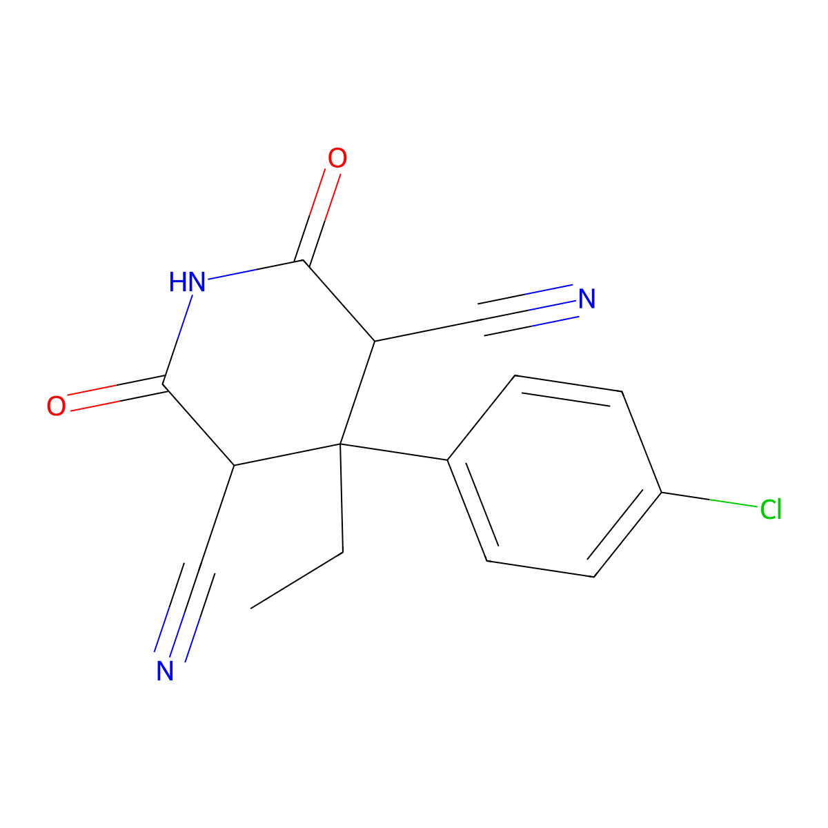 4-(4-Chlorophenyl)-4-ethyl-2,6-dioxopiperidine-3,5-dicarbonitrile molecular structure, CAS 405889-73-8
