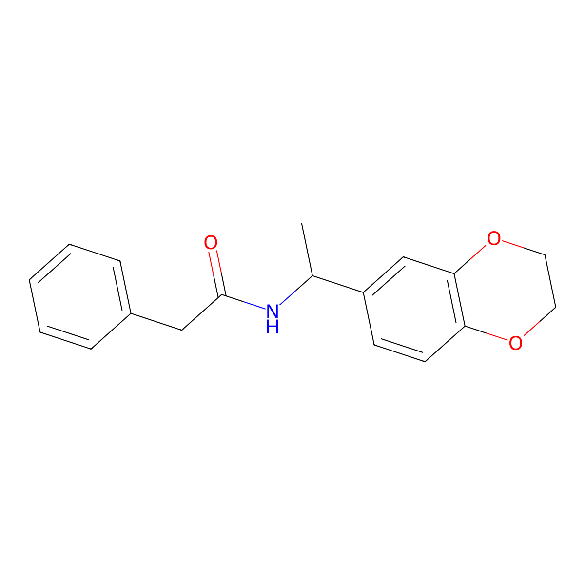 N-[1-(2,3-dihydro-1,4-benzodioxin-6-yl)ethyl]-2-phenylacetamide molecular structure, CAS 405894-75-9
