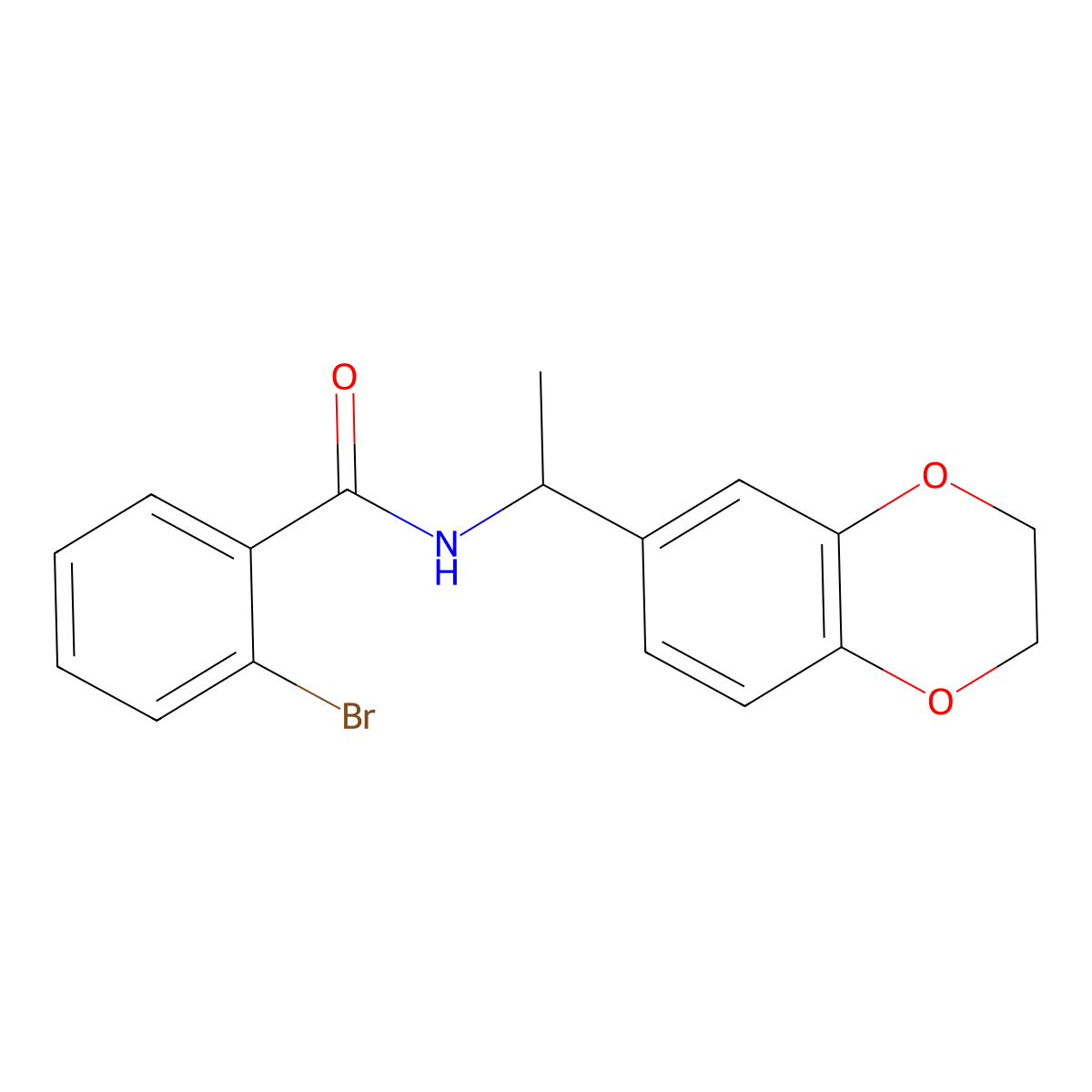 2-bromo-N-[1-(2,3-dihydro-1,4-benzodioxin-6-yl)ethyl]benzamide molecular structure, CAS 405894-88-4