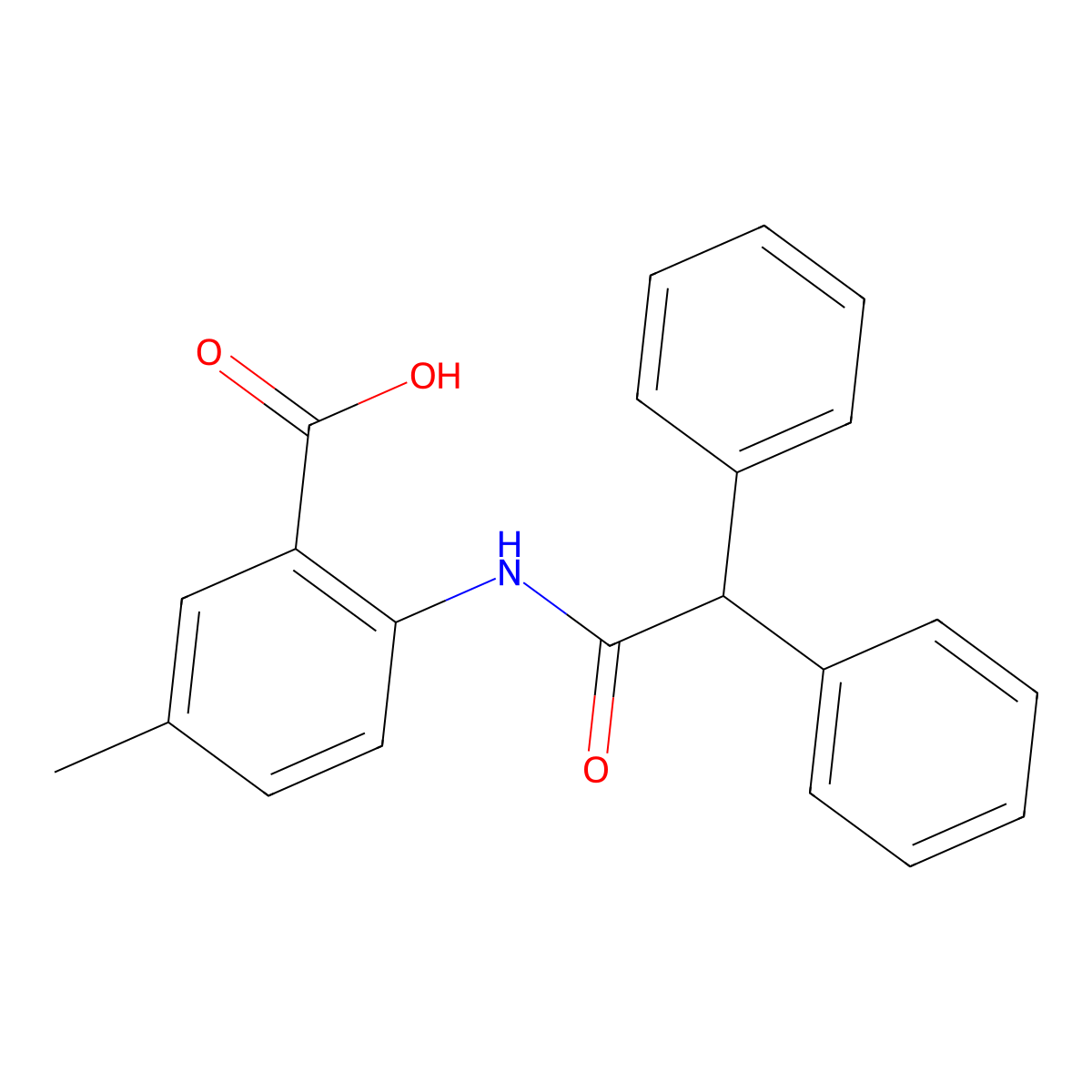 2-(2,2-Diphenylacetamido)-5-methylbenzoic acid molecular structure, CAS 405896-67-5
