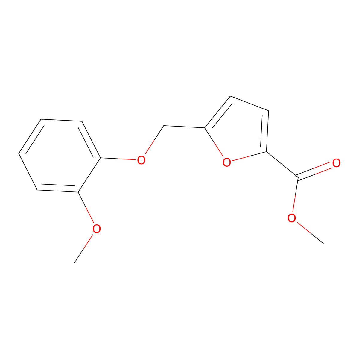 Methyl 5-[(2-methoxyphenoxy)methyl]furan-2-carboxylate molecular structure, CAS 405897-08-7