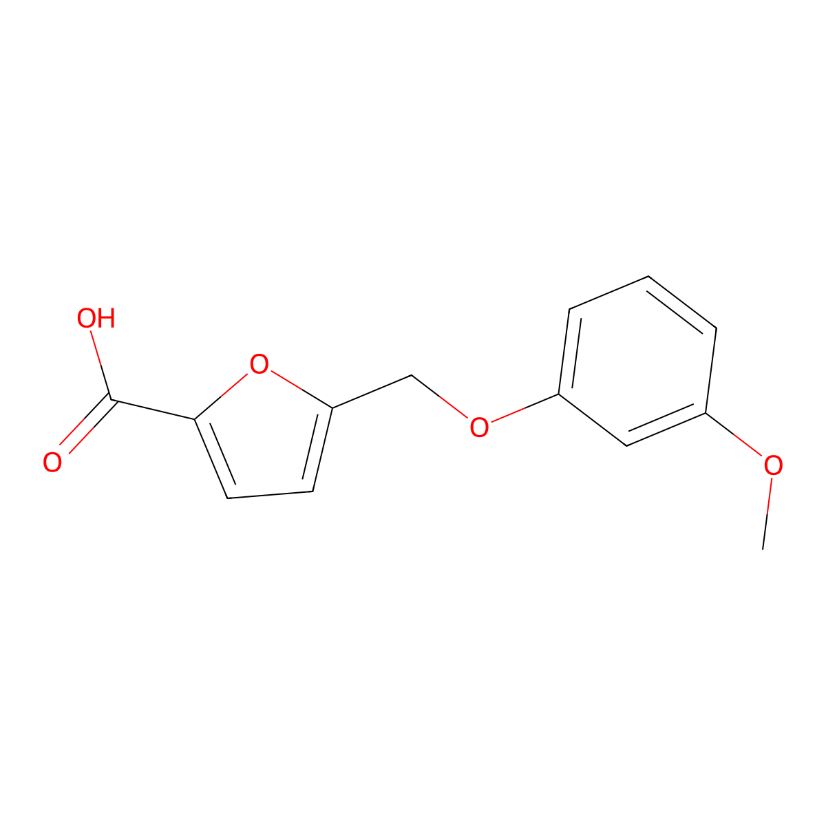 5-[(3-Methoxyphenoxy)methyl]-2-furoic acid molecular structure, CAS 405897-57-6