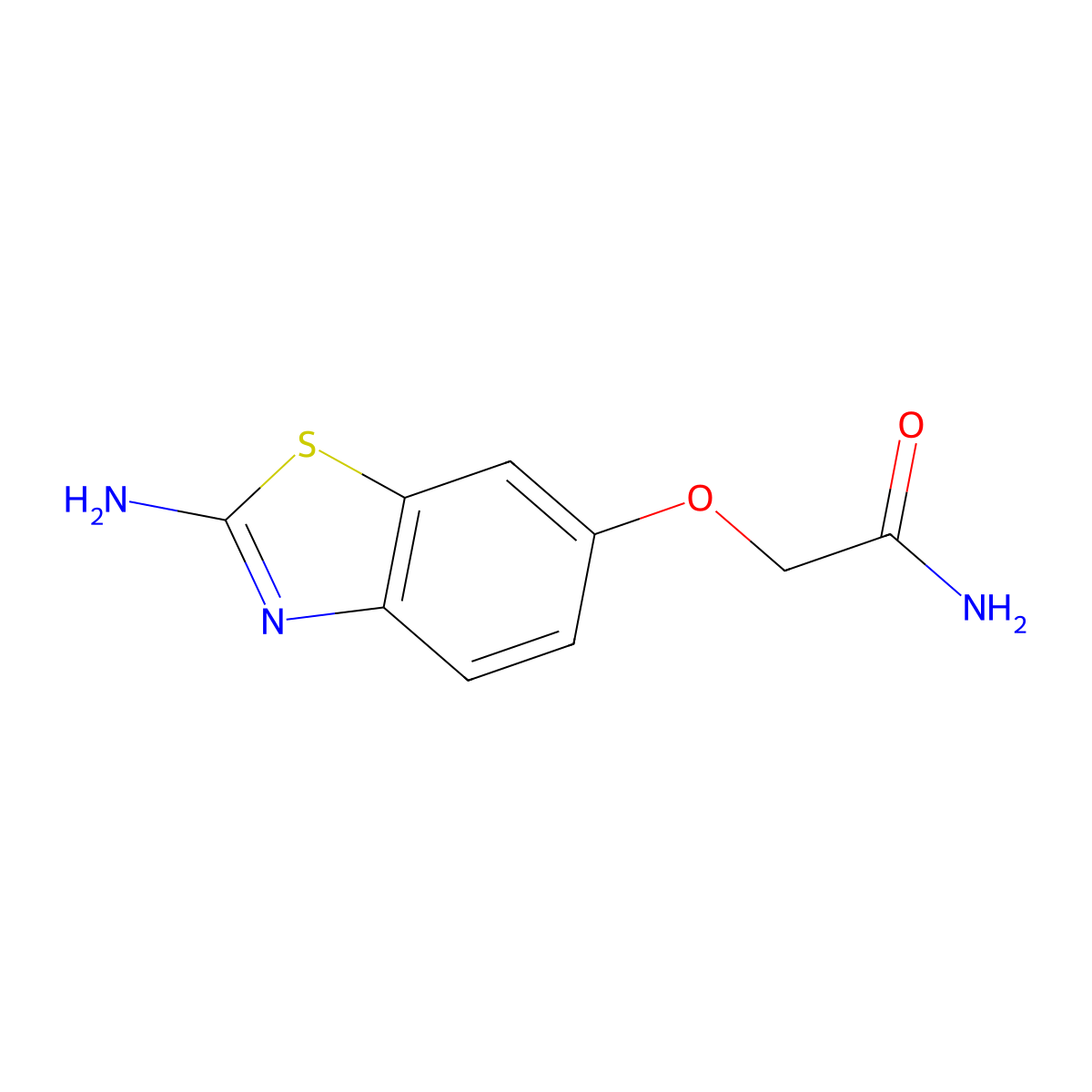 2-[(2-Amino-1,3-benzothiazol-6-yl)oxy]acetamide molecular structure, CAS 405897-81-6